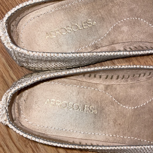 AEROSOLES Espadrille Style Flats Tan Fabric Upper size 9 - Picture 4 of 13